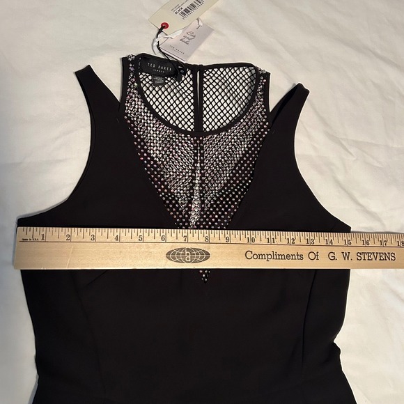Ted Baker Janvier London Rhinestone Mesh Neck Black Jumpsuit Formal Party NWT - Picture 14 of 16